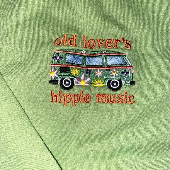Old Lovers Hippie Music Sweatshirt Dog Hippie Van Racerback Top Peace Rainbow - Picture 3 of 10